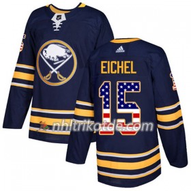 Buffalo Sabres Trikot Jack Eichel 15 Adidas 2017-2018 Marineblau USA Flag Fashion Authentic - Herren